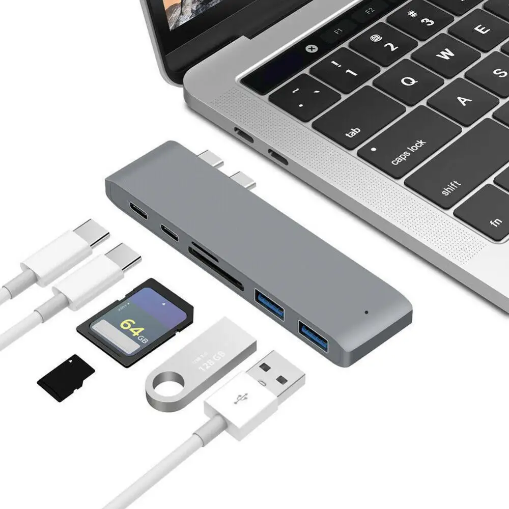 1/2/3шт В 1 Алюминиевый USB C Концентратор USB Type C Концентратор Адаптер-Ключ, Совместимый С MacBook 13 