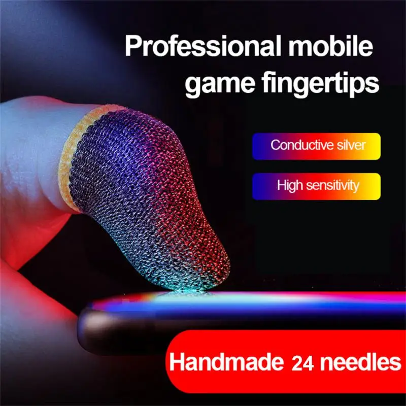 1/2 шт. Игровой рукав для пальцев, игровой контроллер, Непромокаемые перчатки, Дышащие кончики пальцев для мобильных игр, подставки для пальцев с сенсорным экраном Изображение 2