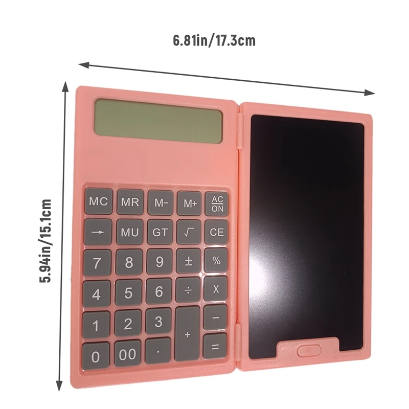 1 комплект научного калькулятора школьного сезона, складной планшет, ЖК-планшет, пластик, розовый Изображение 5