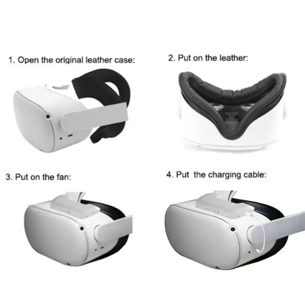1 Комплект Прочный Вентилятор вентиляции VR, удобный в носке, 200 мА Вентилятор радиатора VR, вентилятор охлаждения гарнитуры VR, Лицевая панель интерфейса Изображение 0
