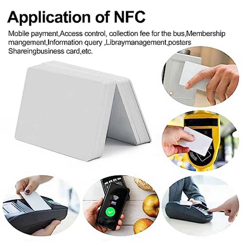 100 ШТ NFC-карт NTAG215 Пустые 215 NFC-карт 215 Тегов Перезаписываемые NFC-карты Объемом 504 Байта Памяти для всех устройств с поддержкой NFC Изображение 2