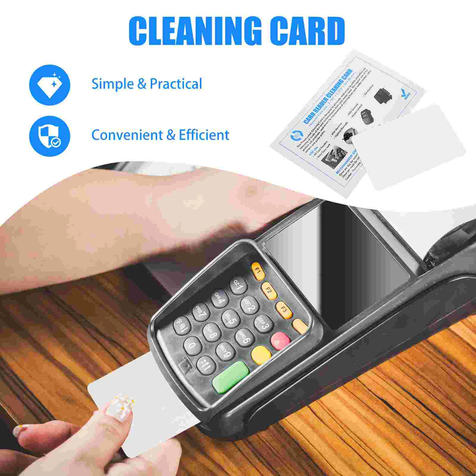 10шт Карта для чистки POS-терминала Устройство для чтения кредитных карт Очиститель Карты Для чистки машины для кредитных карт Изображение 1