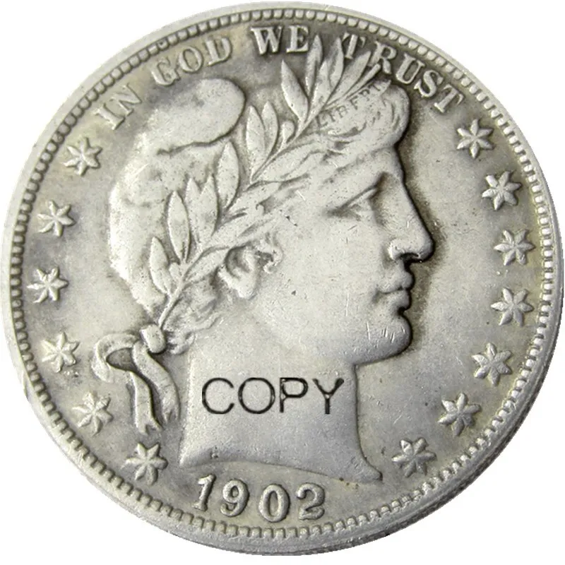 1902 год США-Посеребренные Копировальные Монеты PSO Barber Стоимостью в Полдоллара Изображение 0