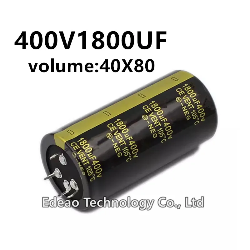 1шт 400V 1800UF 400V1800UF 1800UF400V объем: 40x80 мм 4Pin аудио усилитель мощности инвертор алюминиевый электролитический конденсатор Изображение 0