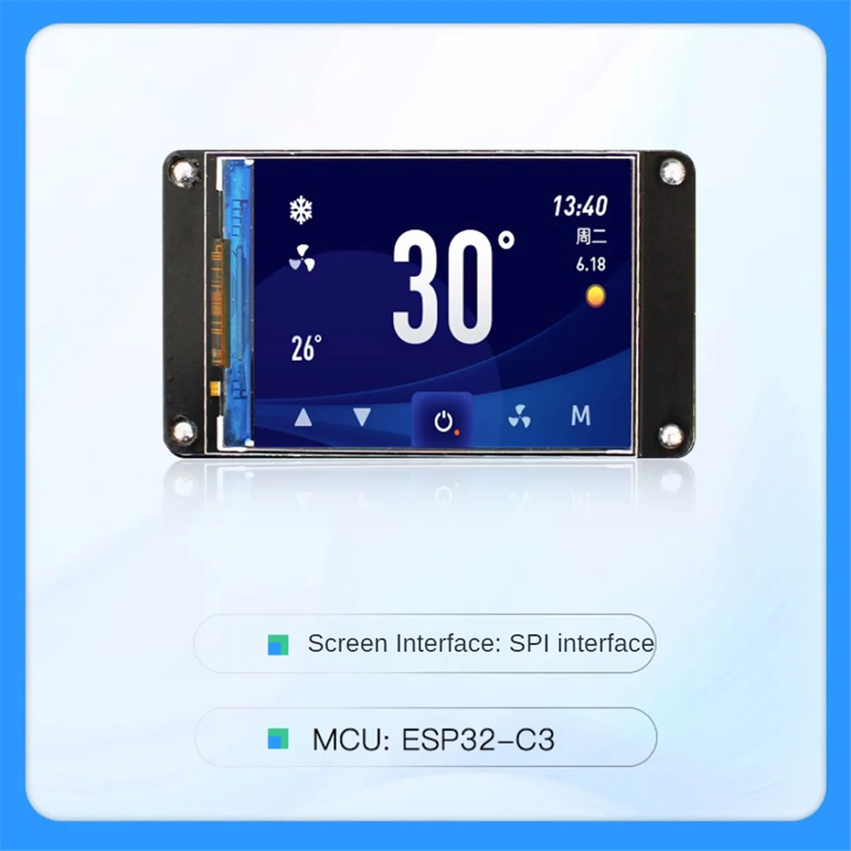 2,4-дюймовый последовательный экран, поддержка WIFI Bluetooth, IPS-экран на базе модуля ESP32-C3 Development Board ZX240-C3SI1 Изображение 3