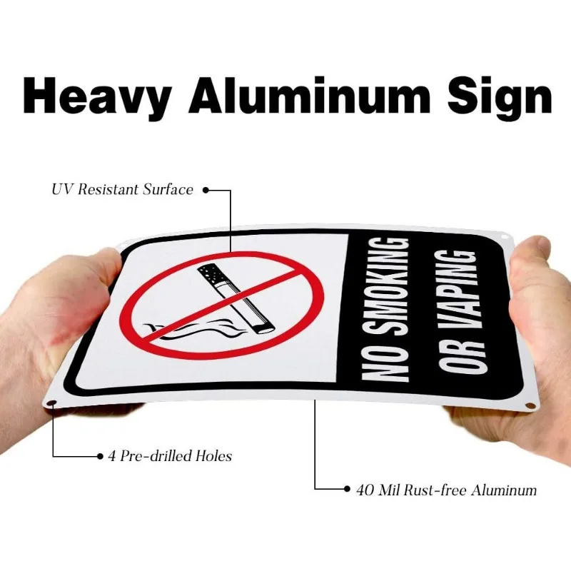 2 Упаковки Предупреждающих знаков 7x10 дюймов 40-Миллиметровые Алюминиевые Знаки 