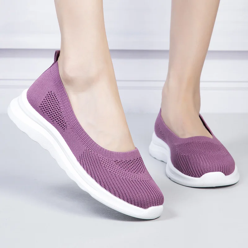 2021 Женская обувь, новый стиль, сетчатая обувь, мамина обувь с плоской подошвой, открытая обувь для пожилых людей, танцевальная обувь Изображение 0