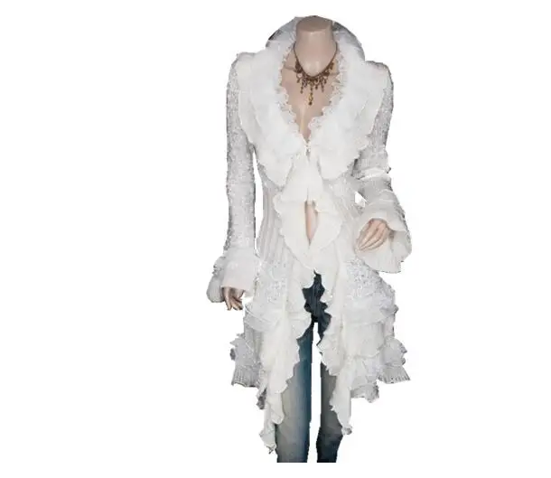 2023 Винтажное пальто эпохи Возрождения, женский кружевной жакет, воротник-стойка в викторианском стиле в стиле стимпанк, Средневековое платье на шнуровке, костюм, кардиган графини Изображение 4