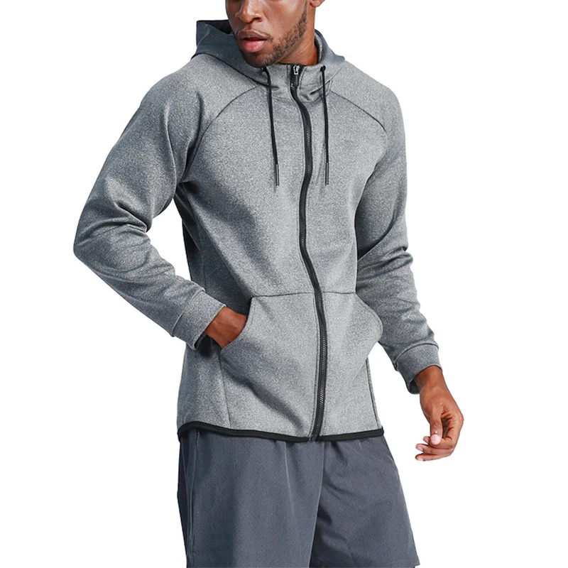 2023 Новое осенне-зимнее дышащее тонкое пальто с капюшоном Brawstring Спортивная одежда для йоги и фитнеса, мужская повседневная одежда для бега Изображение 0