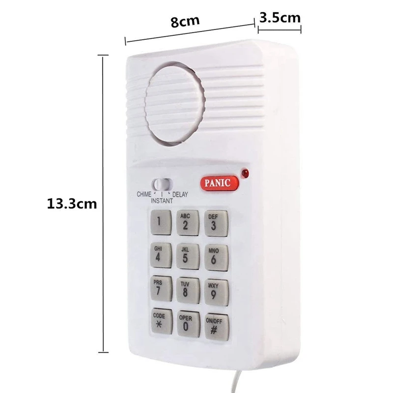 2X Громкая беспроводная дверная сигнализация с тревожной кнопочной панелью для домашнего офиса гаража сарая Изображение 5