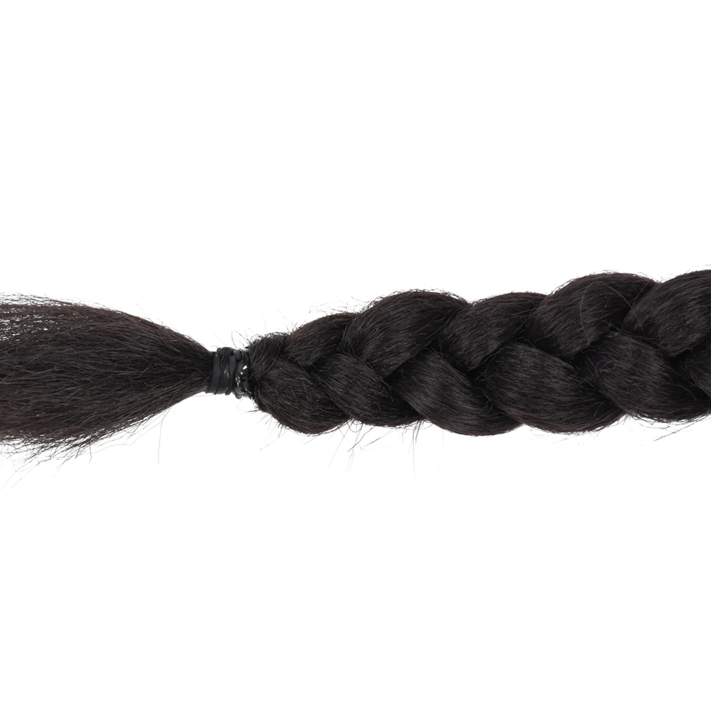 34-дюймовая длинная коробчатая коса Синтетический шнурок для наращивания волос в виде конского хвоста, Накладной шиньон в виде конского хвоста для женщин с резиновой резинкой Изображение 3