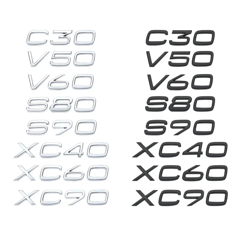 3D ABS логотип Автомобильная Наклейка Эмблема Задний Значок Наклейка Для Volvo C30 V40 V50 V60 V90 S40 S60 S80 S90 XC40 XC60 XC90 Аксессуары Изображение 3