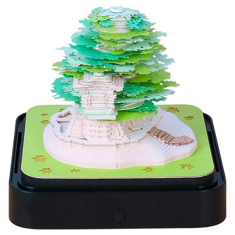 3D Art Calendar Memo Pad 2024, Креативный Календарь Часов Sakura Tree Rip Away Вырезание Из Бумаги Липкая Заметка DIY Проста В использовании Изображение 5