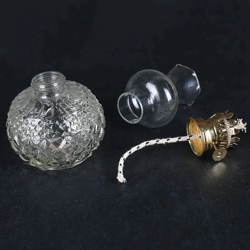 3X керосиновая лампа для помещений, классическая керосиновая лампа с абажуром из прозрачного стекла, товары для дома и церкви Изображение 2