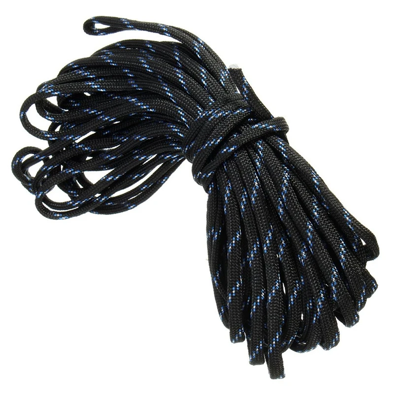 3X7 веревочных паракорда, Парашютная веревка, устойчивая к выживанию в кемпинге Цвет: черный Камуфляж Длина: 15 м Изображение 0