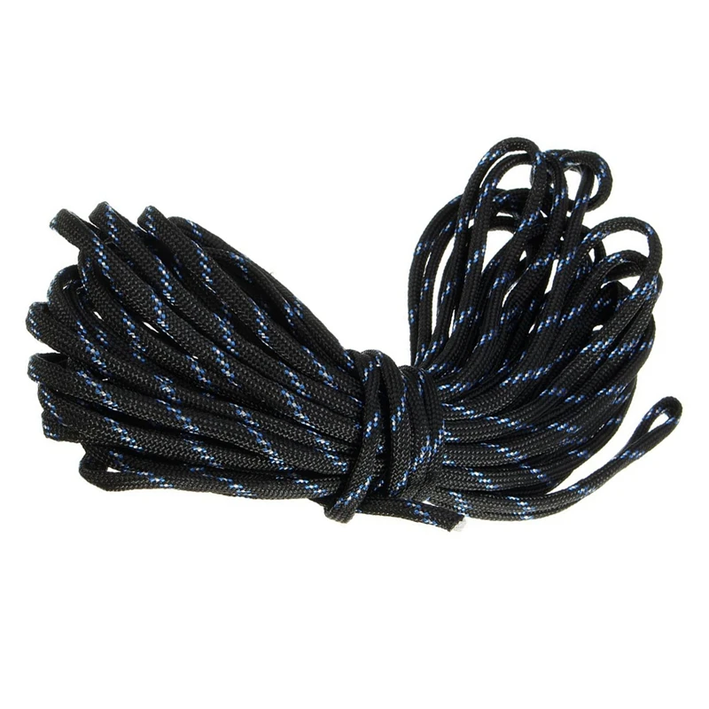 3X7 веревочных паракорда, Парашютная веревка, устойчивая к выживанию в кемпинге Цвет: черный Камуфляж Длина: 15 м Изображение 1