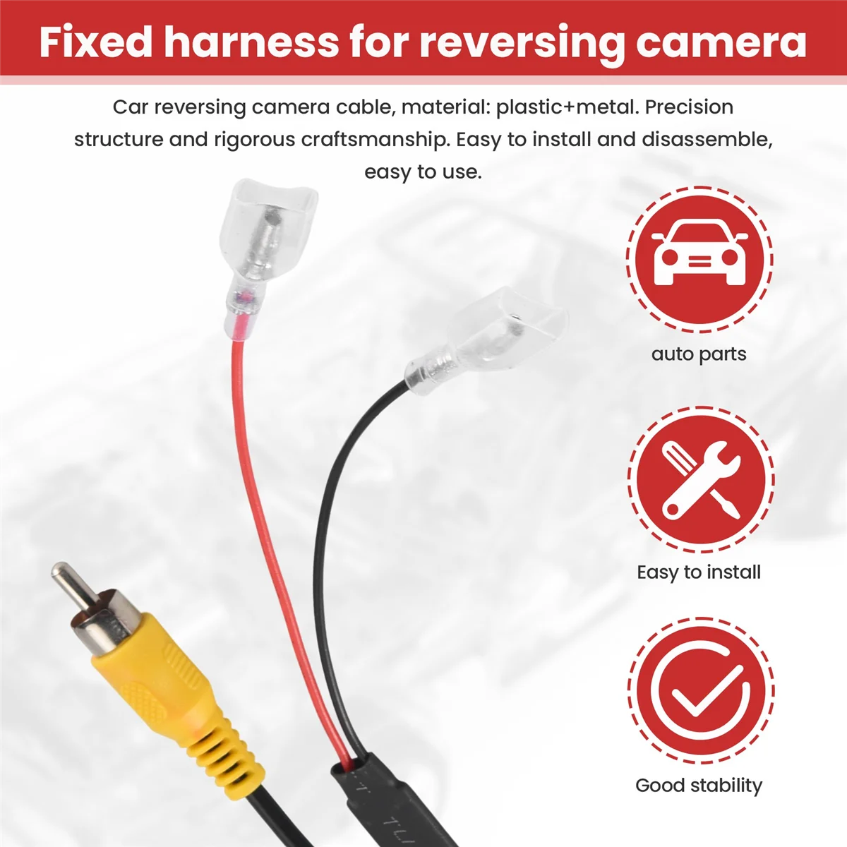 4-контактный жгут проводов для крепления камеры заднего вида автомобиля, кабельный штекер, разъем адаптера, подходит для Toyota Изображение 5