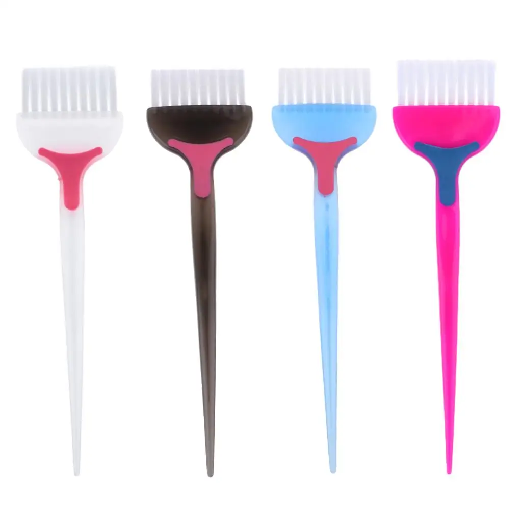 4шт красочных профессиональных салонных кистей для окрашивания волос с заостренной ручкой Изображение 0