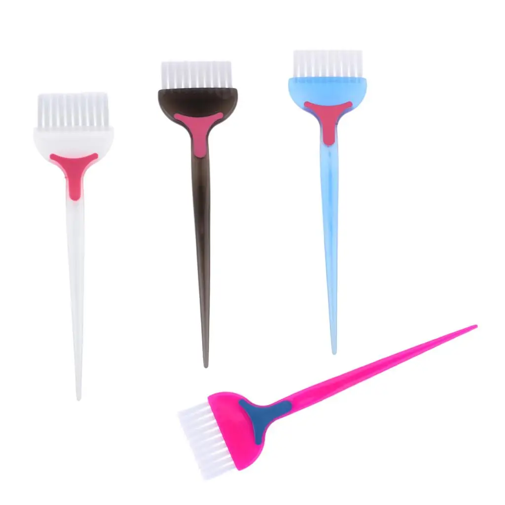4шт красочных профессиональных салонных кистей для окрашивания волос с заостренной ручкой Изображение 1
