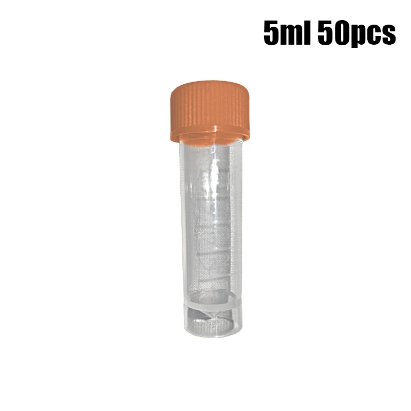50 шт. /пакет Пластиковая бутылка для реактивов объемом 5 мл с силикагелевой промывкой, градуированная лабораторная пластиковая морозильная трубка Изображение 5