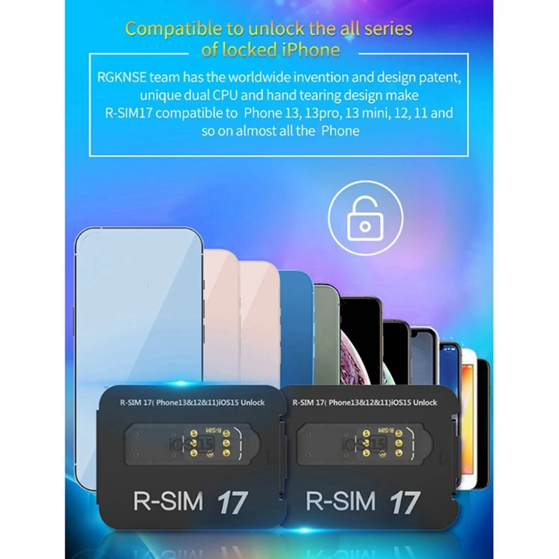 5X Наклейка для Разблокировки карты Большой емкости R-SIM17 для 13PRO, 13, 13Mini, 12, 11, Xs Max, XS, XR, X, 8, 7 Изображение 2