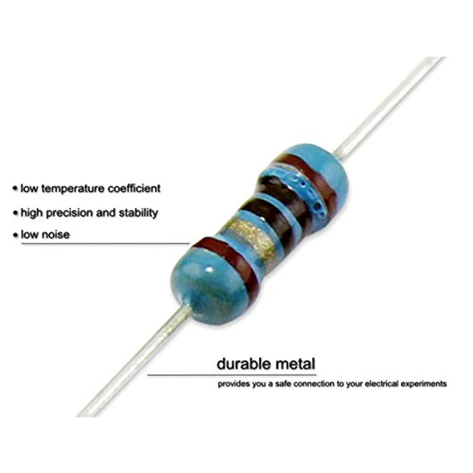 600 шт./лот 30 значений * 20 штук 1% 1/4 Вт комплект резисторов diy Metal Film Resistor kit используйте цветное кольцевое сопротивление (10 Ом ~ 1 М Ом) Изображение 1
