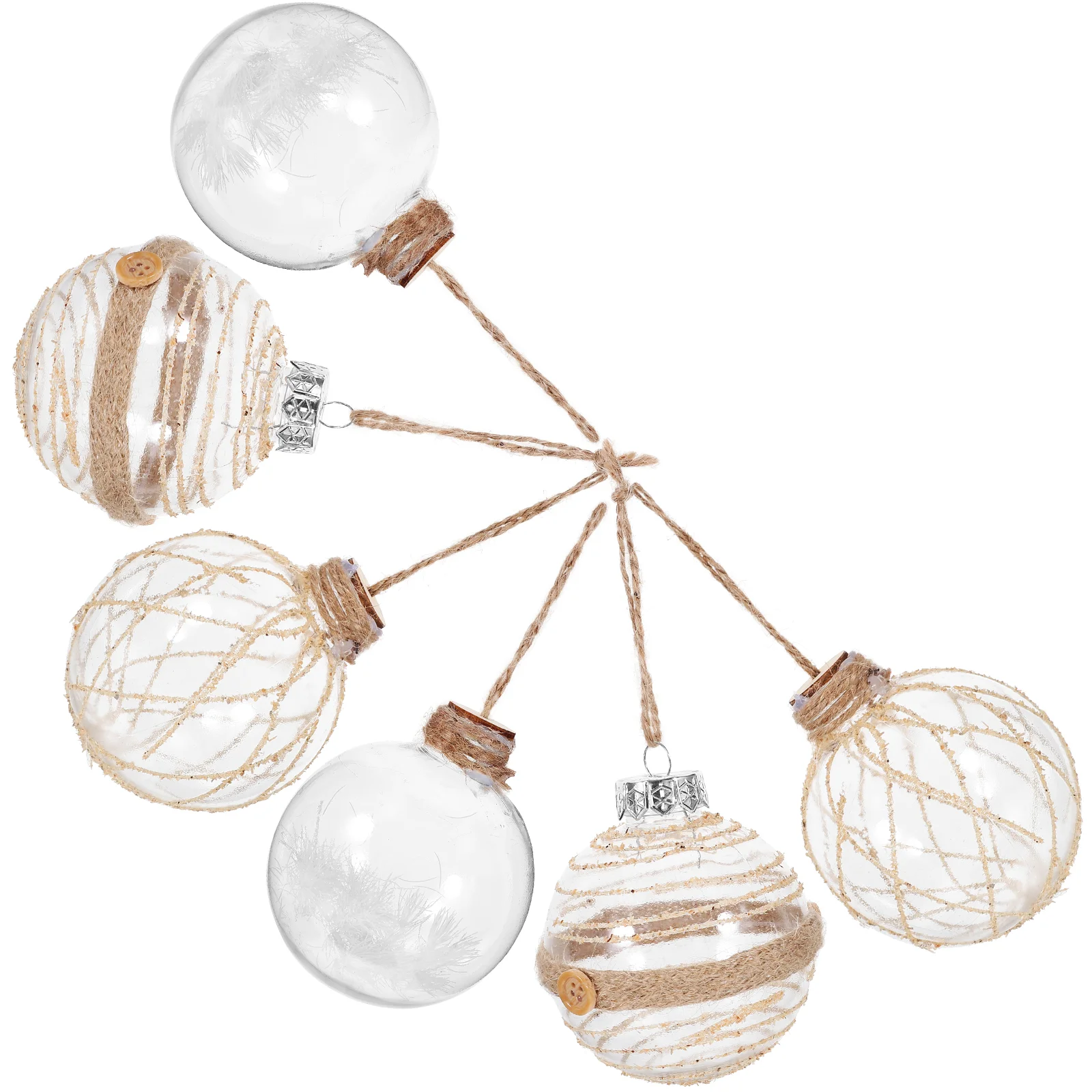 6шт подвесных шаров для рождественской елки Небьющиеся прозрачные подвесные шары для Рождественской елки Изображение 3
