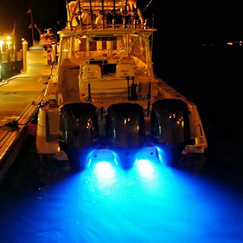 8шт 42LED Фонарь для слива лодки, транец лодки, светло-голубой Подводный понтон, Морской фонарь Изображение 5