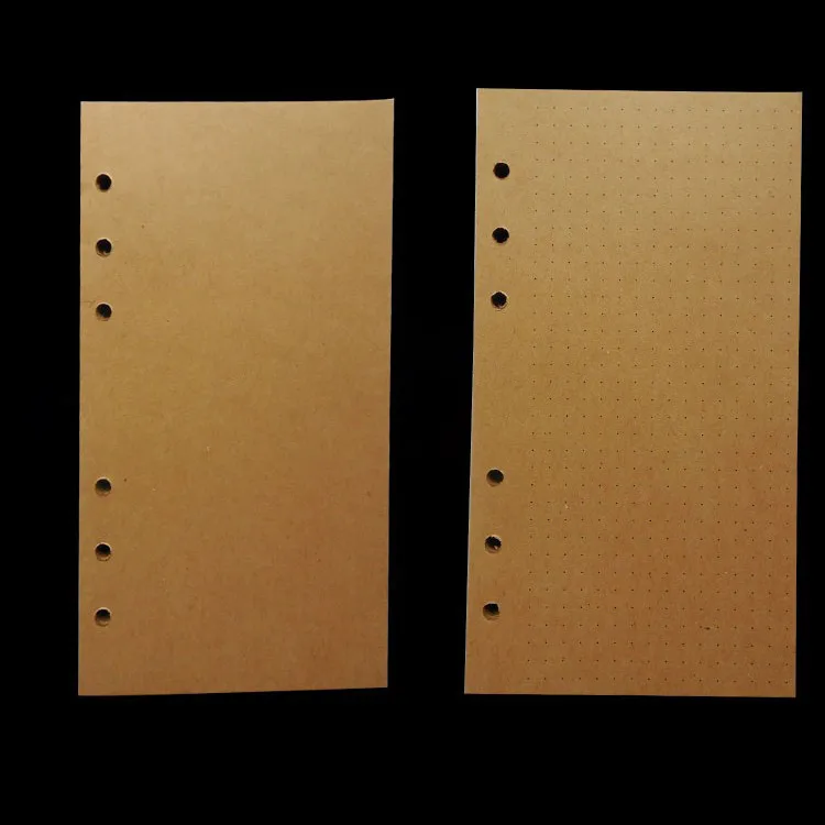 A6 A7 С подкладкой / Пустой / в клеточку / Горошек Винтажная бумага для заправки из крафт-бумаги без дерева 80 Листов Изображение 2