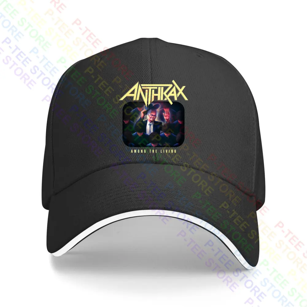 Anthrax Among The Living Бейсбольная кепка Heavy Thrash Metal Speed Music Band, кепки Snapback, Вязаная кепка-ведро Изображение 5