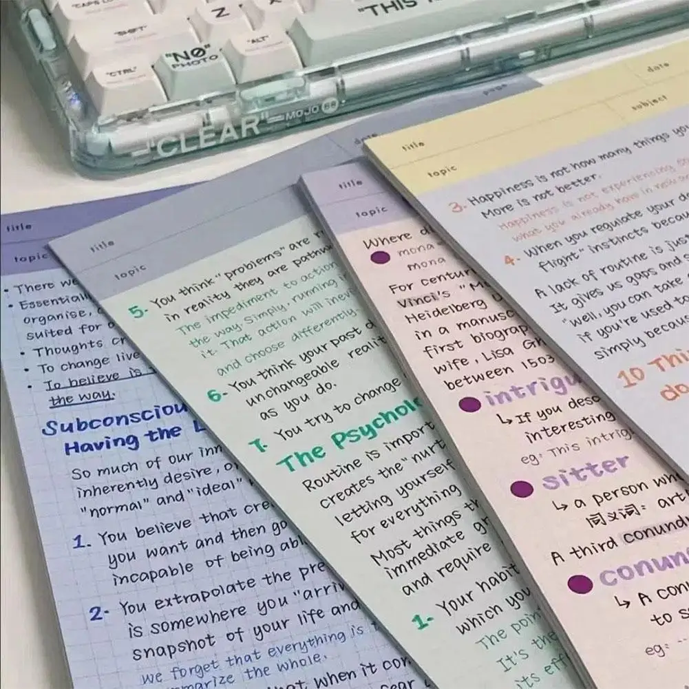 B5 Colorful Memo Word Notebook Ins Style High Beauty Student Memo Word Notebook, Красочная бумажная книга, канцелярские принадлежности для студентов Изображение 3