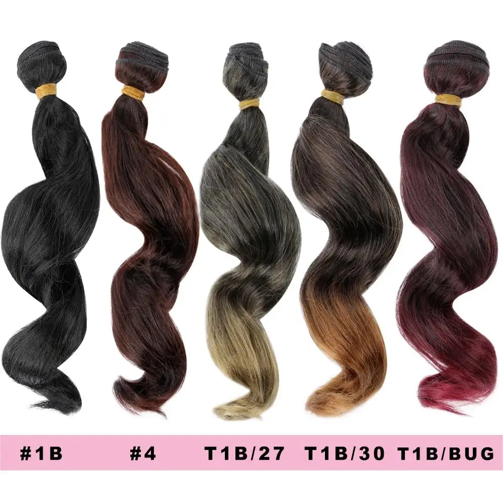 Belle Show Свободные пучки синтетических волос с глубокими волнами для женщин 14-18 дюймов 6 пучков для наращивания вьющихся волос Изображение 3