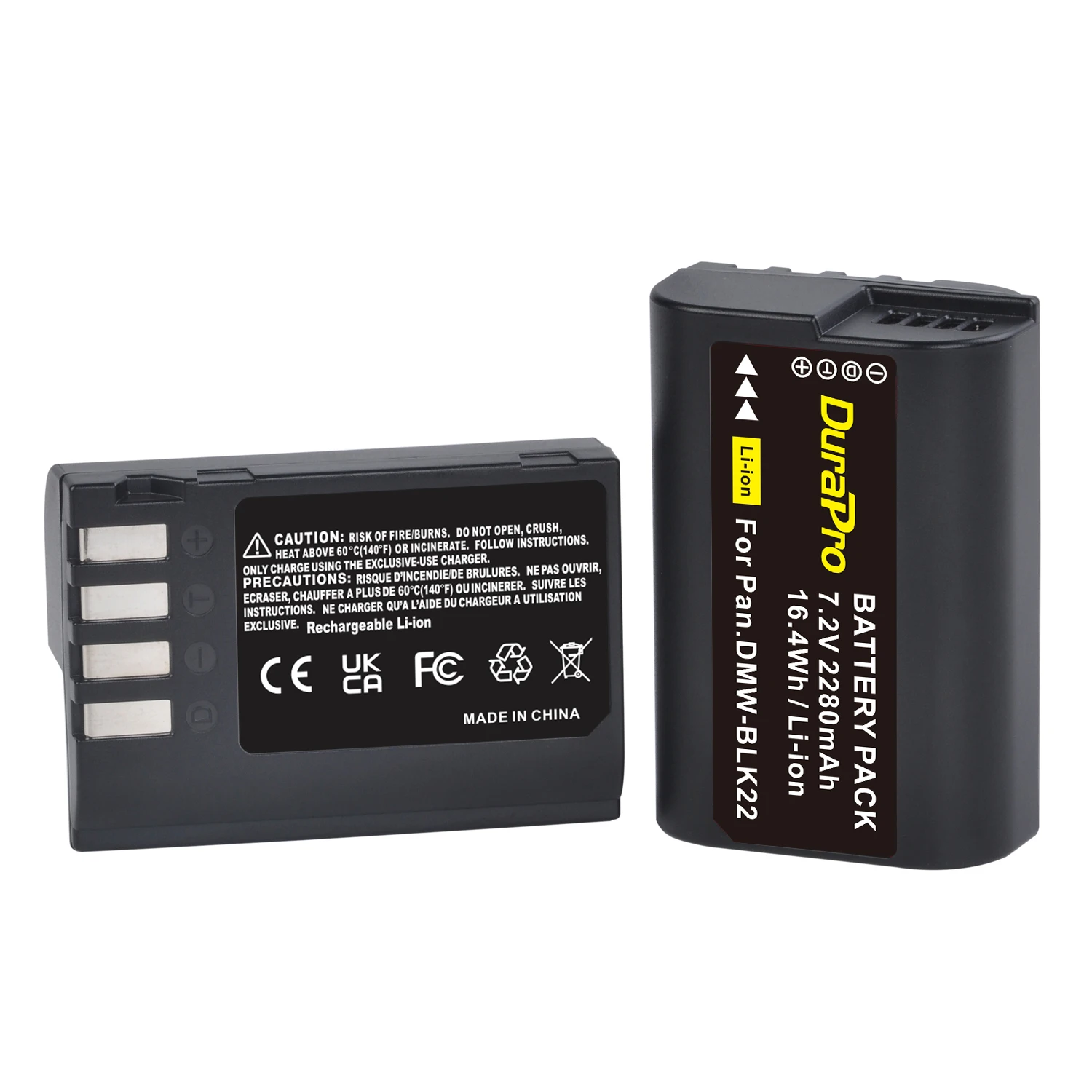 DuraPro 2280mAh DMW-BLK22 Аккумулятор + Светодиодное Двойное Зарядное Устройство для Panasonic LUMIX DC-S5 DC-S5K Аксессуары для Камеры Изображение 2