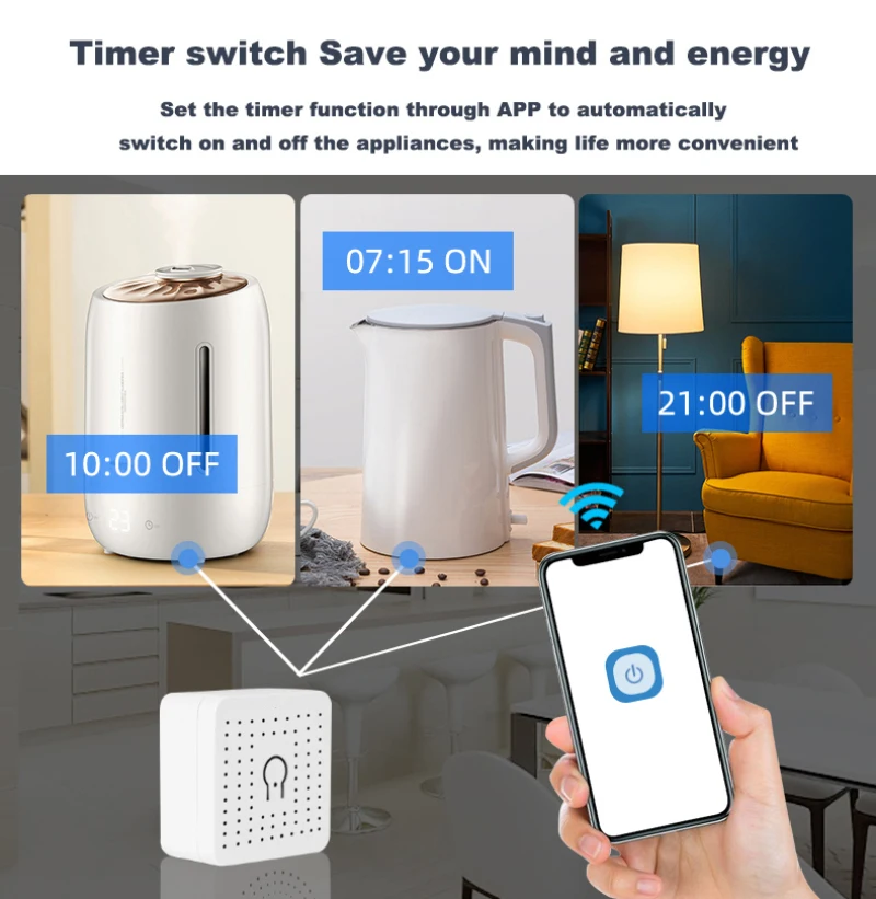 eWeLink Wifi 16A MINI Smart Switch Поддерживает 2-полосный Переключатель Таймера Управления Mart Home Automation Совместим С Alexa Google Home Изображение 4