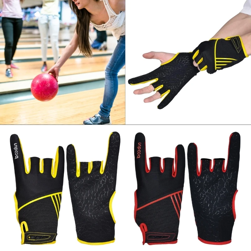 G92F Нескользящие перчатки для боулинга, Защитные перчатки для захвата, полупальцевые инструменты, спортивные перчатки, комфортные аксессуары для боулинга Изображение 1