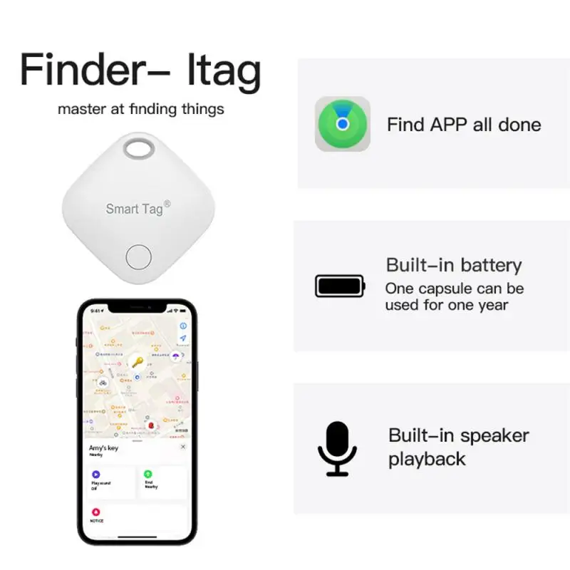 IOS Bluetooth GPS Трекер Mini Smart ITag Key Child Pet Anti-Потерянный Локатор Сигнализации Smart Car Pet Tracker Поддержка Apple Find My App Изображение 4