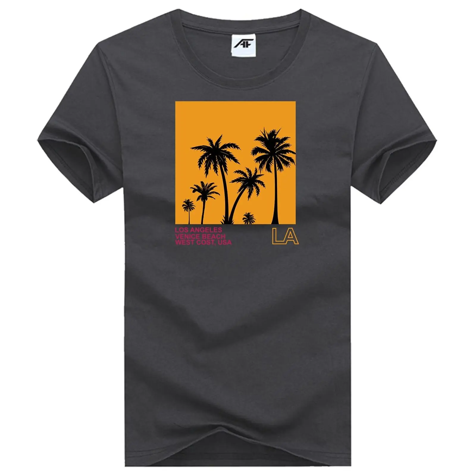 Los Angeles Venice Beach, США, приталенная футболка, мужские летние футболки-новинки Изображение 0