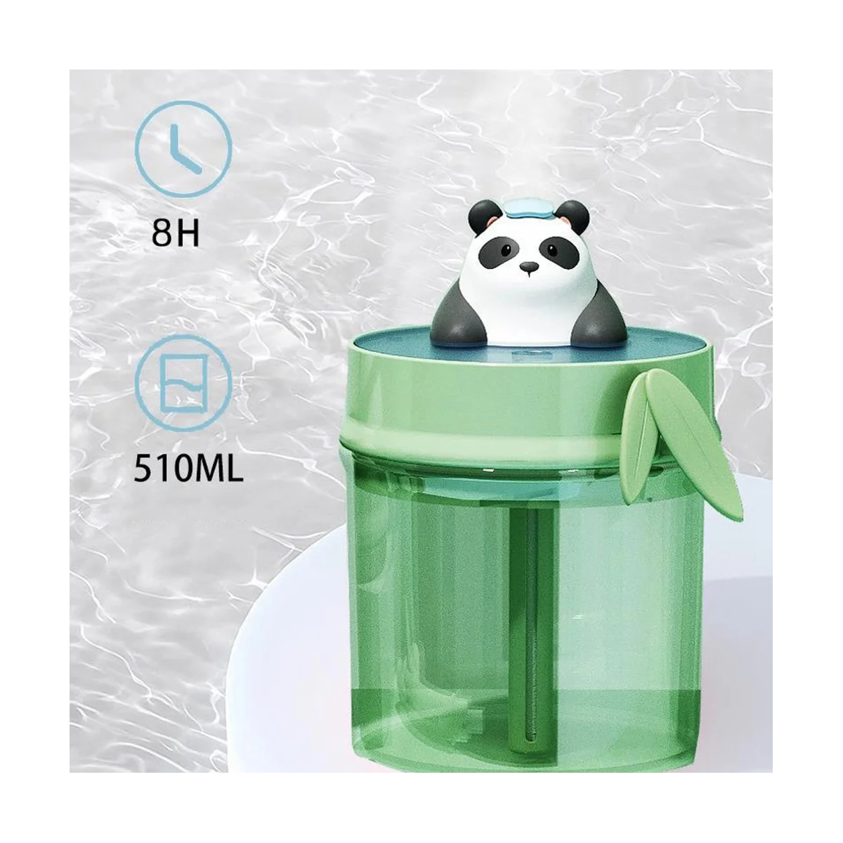 Panda Air Humidifier USB Maker Распылитель для Немого Ультразвукового Увлажнителя Воздуха Зеленого Цвета Изображение 3