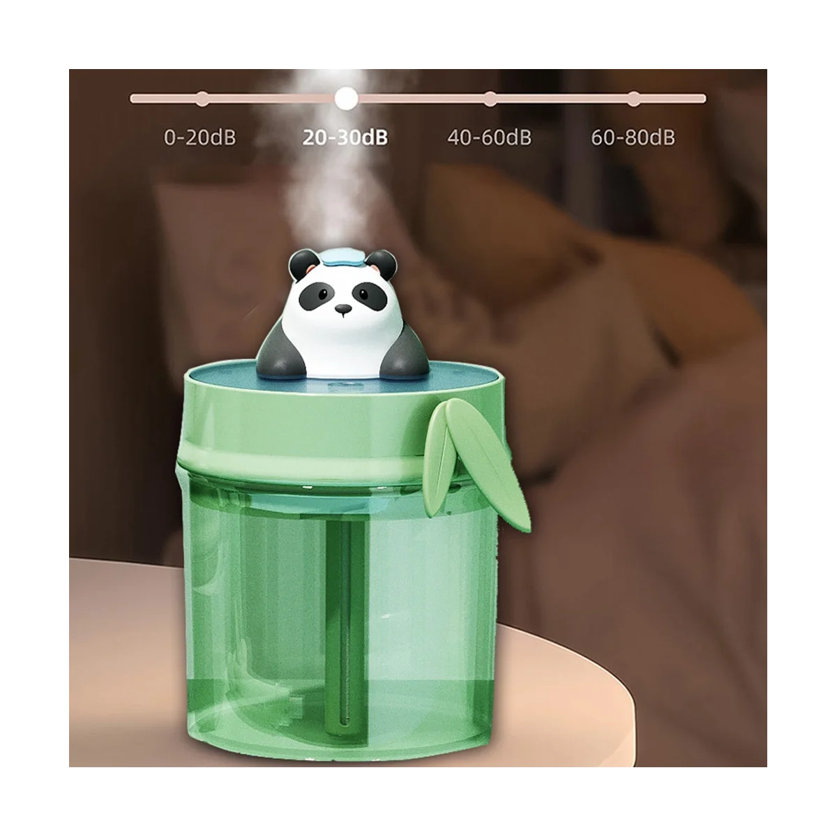 Panda Air Humidifier USB Maker Распылитель для Немого Ультразвукового Увлажнителя Воздуха Зеленого Цвета Изображение 5