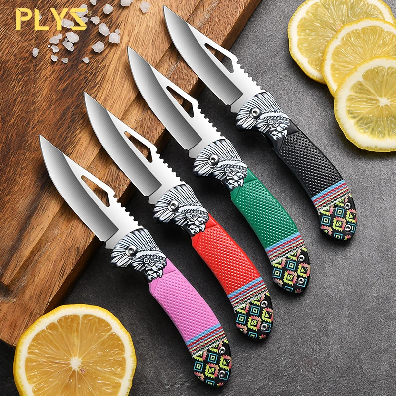 PLYS-Нож для чистки овощей с ручкой из нержавеющей стали, Маленький кухонный нож для фруктов, для резки фруктов на открытом воздухе, Кемпинг Изображение 2