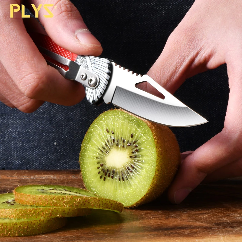 PLYS-Нож для чистки овощей с ручкой из нержавеющей стали, Маленький кухонный нож для фруктов, для резки фруктов на открытом воздухе, Кемпинг Изображение 4