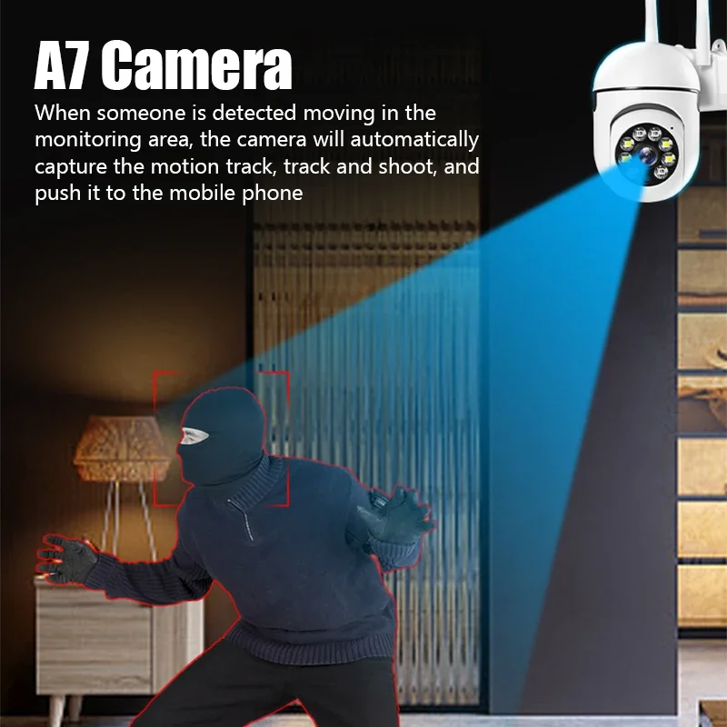 PTZ 2.4 G WIFI IP-Камера Аудио CCTV Камера Наблюдения Открытый 4-КРАТНЫЙ Цифровой Зум Ночного Видения Беспроводная Водонепроницаемая Защита Безопасности Изображение 3