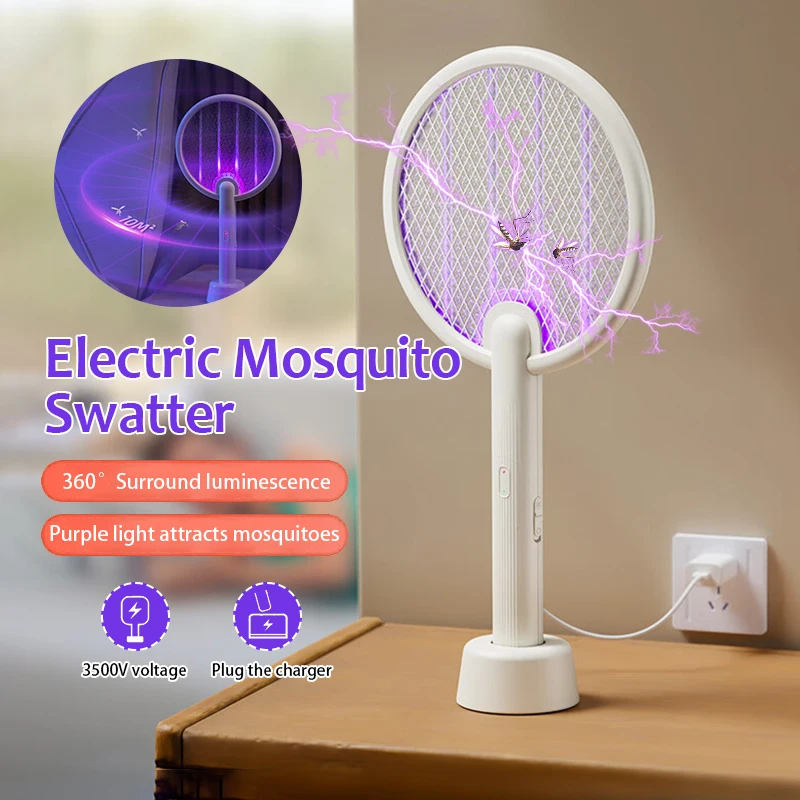 Qualitell C2 Электрическая мухобойка от комаров, лампа-убийца от комаров, 3500 В Аккумуляторная Москитная убийца, Убийца мух Изображение 1