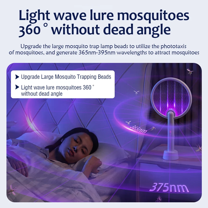 Qualitell C2 Электрическая мухобойка от комаров, лампа-убийца от комаров, 3500 В Аккумуляторная Москитная убийца, Убийца мух Изображение 2