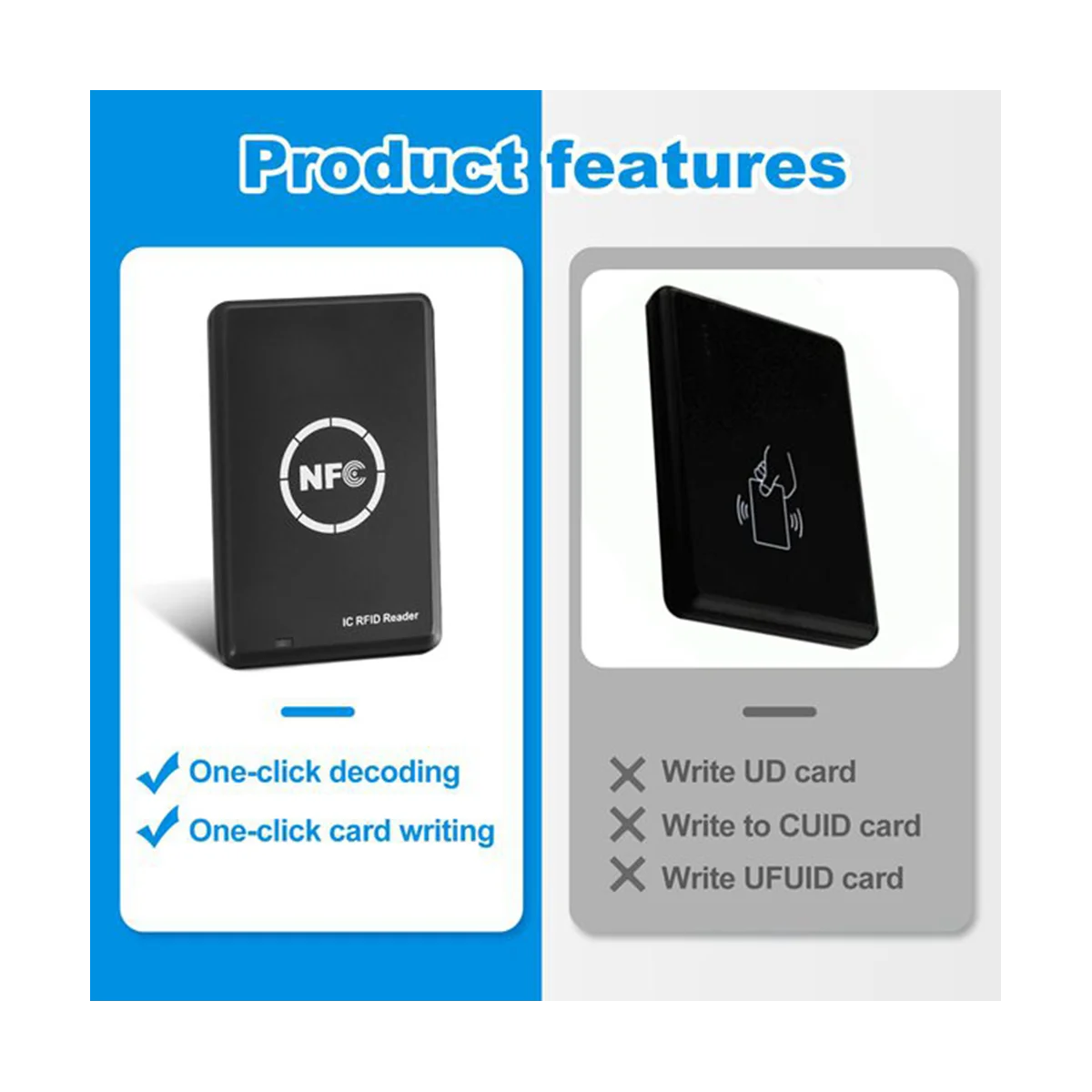 RFID NFC Копировальный Аппарат Дубликатор 13,56 кГц Брелок NFC Считыватель Смарт-карт Писатель 13,56 МГц Зашифрованный Программатор USB UID T5577 Изображение 4
