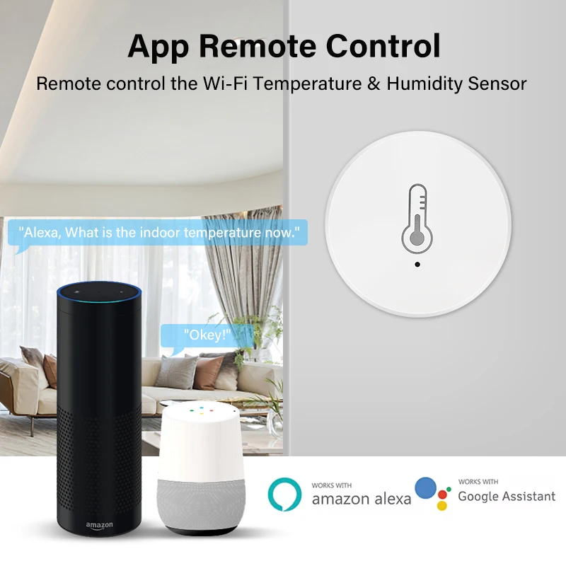 RYRA ZigBee Умный датчик температуры и влажности Беспроводная автоматизация умного дома Управление приложением Smart Life С Alexa Google Home Изображение 2