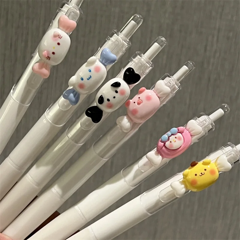 Sanrio Cute Wind Pen High Beauty Black Мультяшная Нейтральная ручка Girl Heart Signature Pen Quick Dry St Head Black Изображение 1
