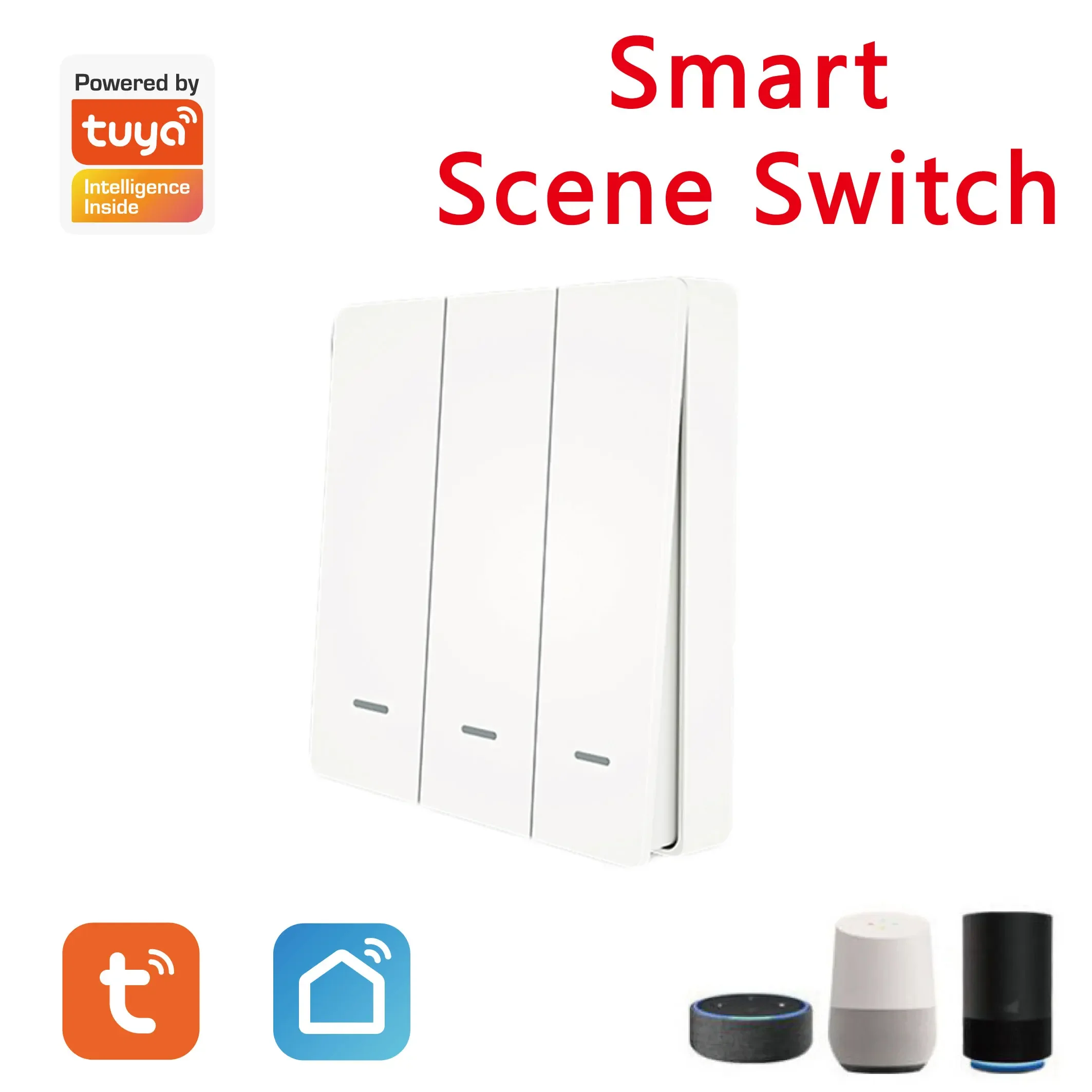 Tuya ZigBee Smart Scene Switch Кнопка ZigBee3.0 Умный Дом Передатчик с Батарейным Питанием для Alexa Google Home Remote Control Изображение 0