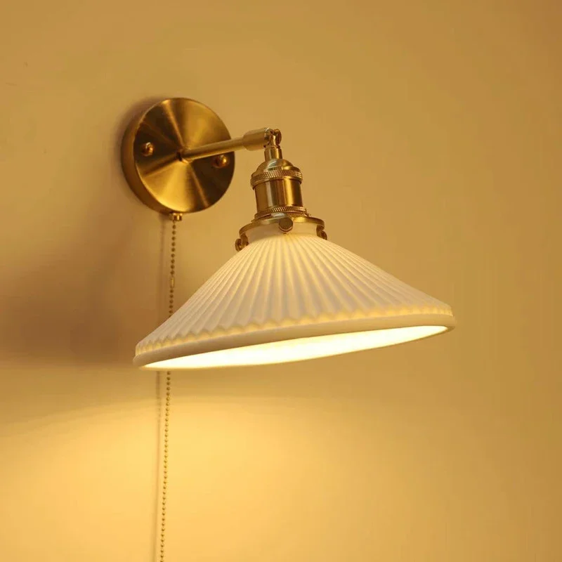 WPD Скандинавский латунный настенный светильник для гостиной, спальни, прикроватной тумбочки, современного гостиничного коридора, настенного светильника для прихожей Изображение 2
