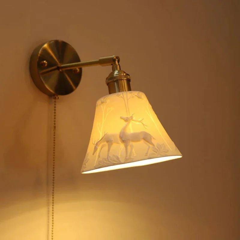 WPD Скандинавский латунный настенный светильник для гостиной, спальни, прикроватной тумбочки, современного гостиничного коридора, настенного светильника для прихожей Изображение 3